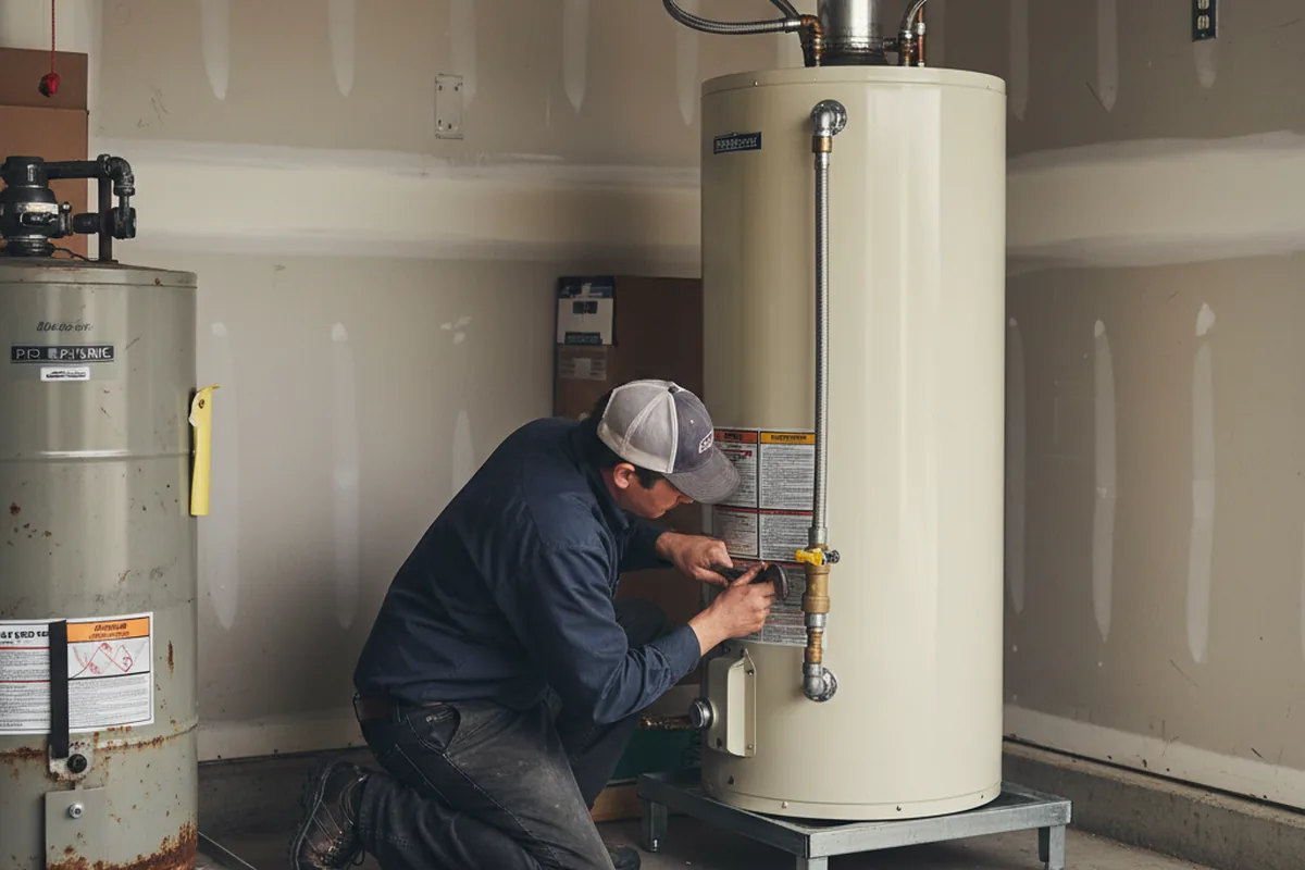 Water heater and shutoff valve replacement in Hallieford